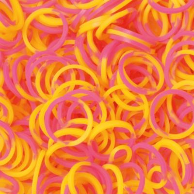 Резиночки Неоновый микс (Розовый и желтый),Rainbow Loom