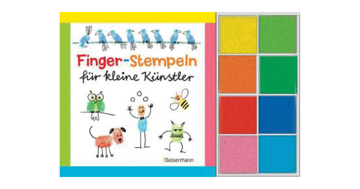 Finger-Stempeln kleine Künstler, mit 8 Stempelkissen Kinder