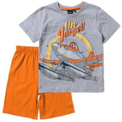 PLANES Schlafanzug grau/orange Gr. 104 Jungen Kleinkinder
