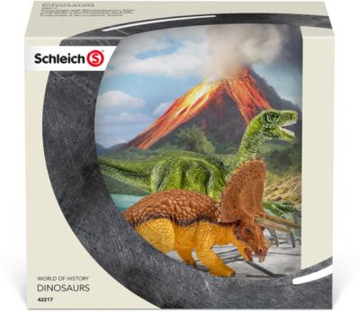 Schleich 42217 Dinosaurs: Triceratops Und Therizinosaurus, Klein ...