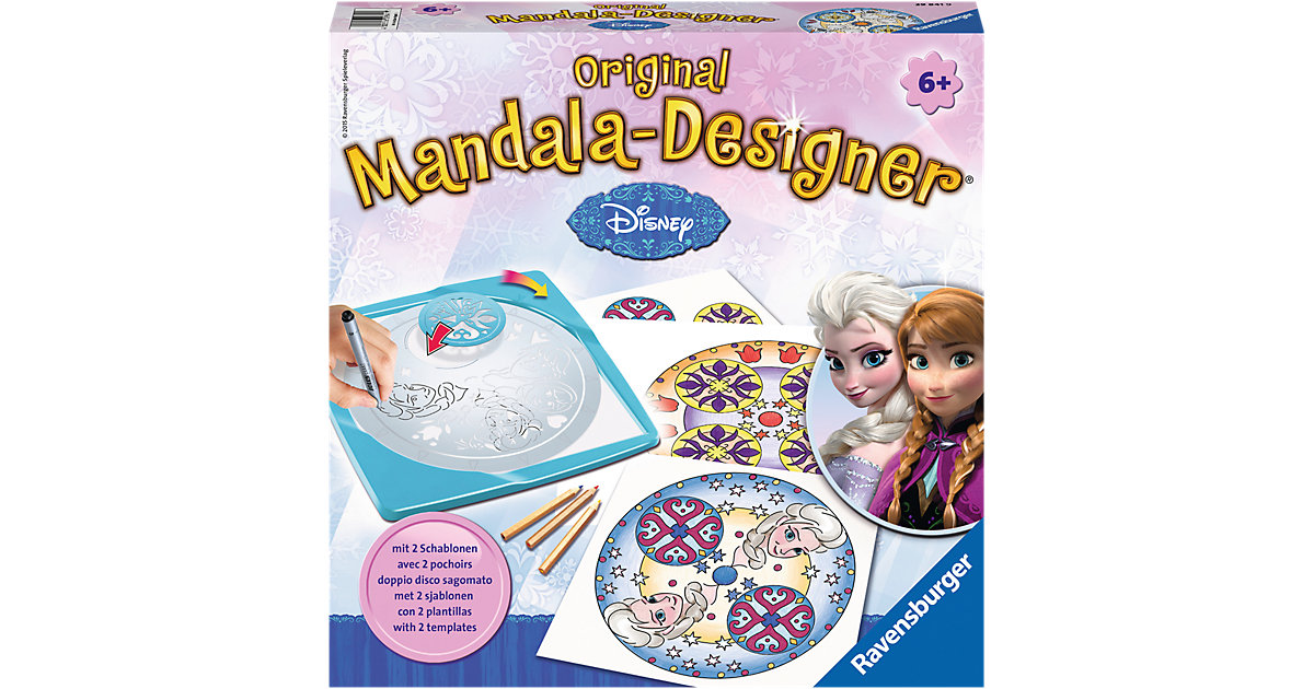 2in1 Mandala-Designer® Midi Set mit 2 Schablonen, Disney Frozen