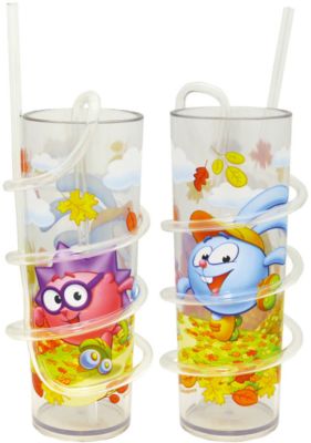 Бокал с витой соломинкой 