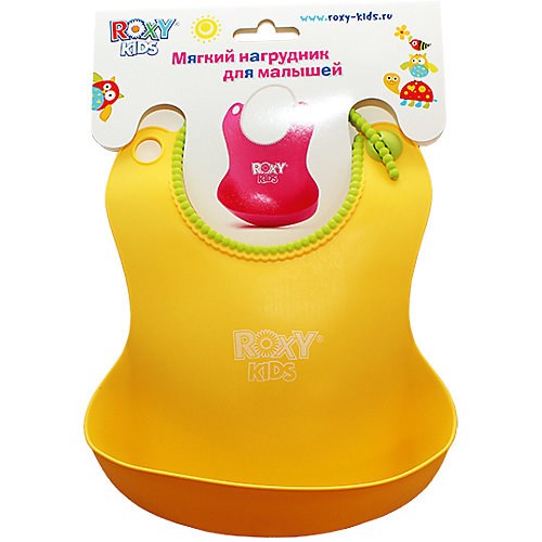 Мягкий нагрудник с кармашком, Roxy-Kids, желтый от Roxy-Kids