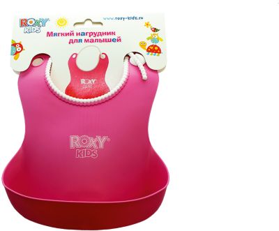 Мягкий нагрудник с кармашком, Roxy-Kids, розовый