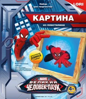 Картина из пластилина "Человек-паук", LORI