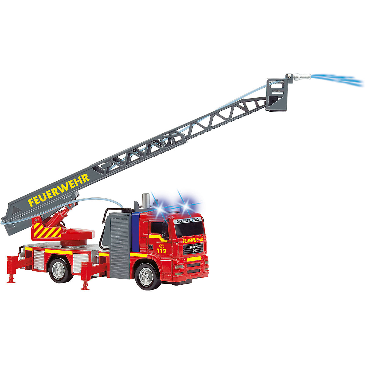 Dickie Toys City Fire Engine Feuerwehrauto mit manueller Wasserspritze Feuerw... 