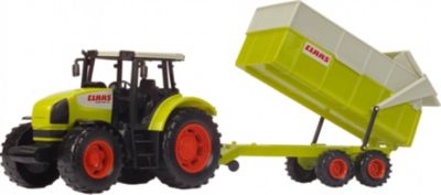 Dickie Toys CLAAS Ares Set großer Traktor mit Anhänger und Kippmechanismus, 