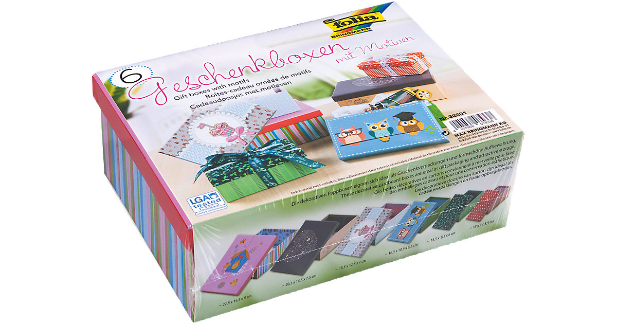 Geschenkboxen-Set Ganzjahresmotive, 6 Stück Geschenkboxen-Set Ganzjahresmotive, 6 Stück