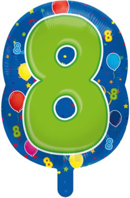 Folienballon Zahl 8 blau