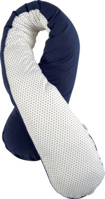 Liegekissen, Multikunktion Komfort, blau/wei mit blauen Punkten
