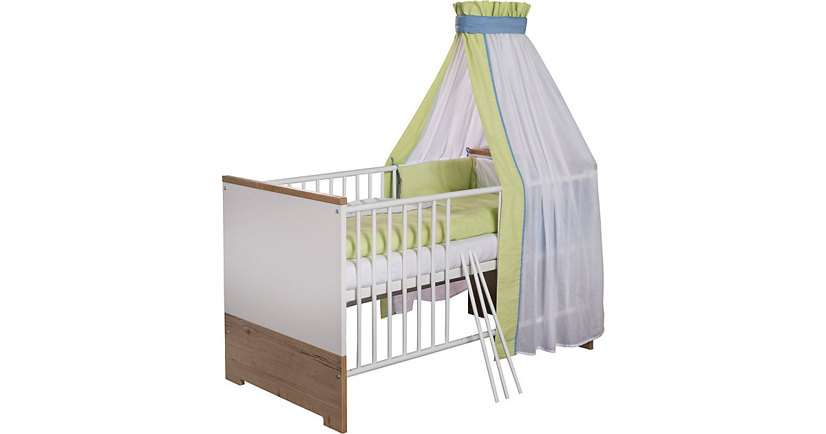 Kinderbett Eco Plus, 70x140 cm, weiß/Halifax Eiche Gr. 70 x 140