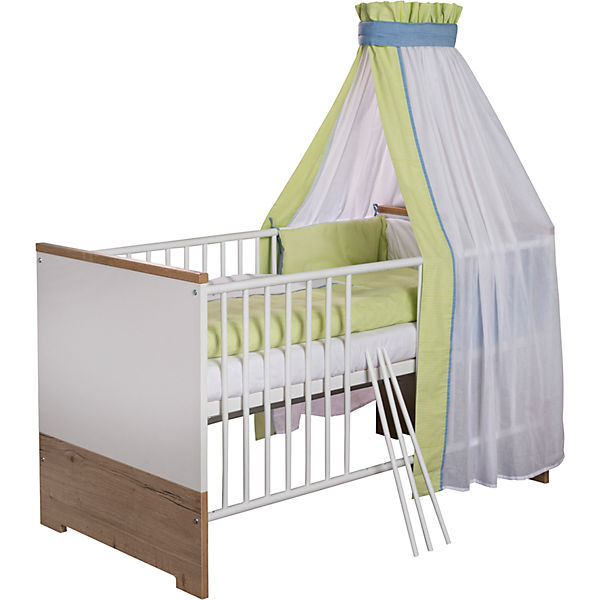 Kinderbett Eco Plus, 70x140 cm, weiß/Halifax Eiche