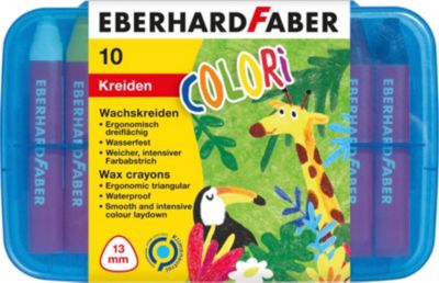 Wachsmalstifte mit Schiebehülse 10 Stk Eberhard Faber Wachsmalkreide 