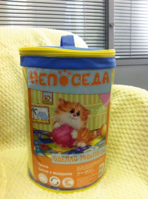 Одеяло 110*140 (силикон и бязь) в тубусе, Непоседа