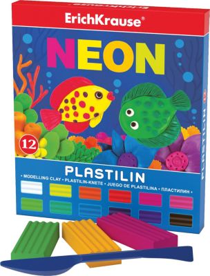 Пластилин Neon (12 цветов, 216г + стек), Artberry