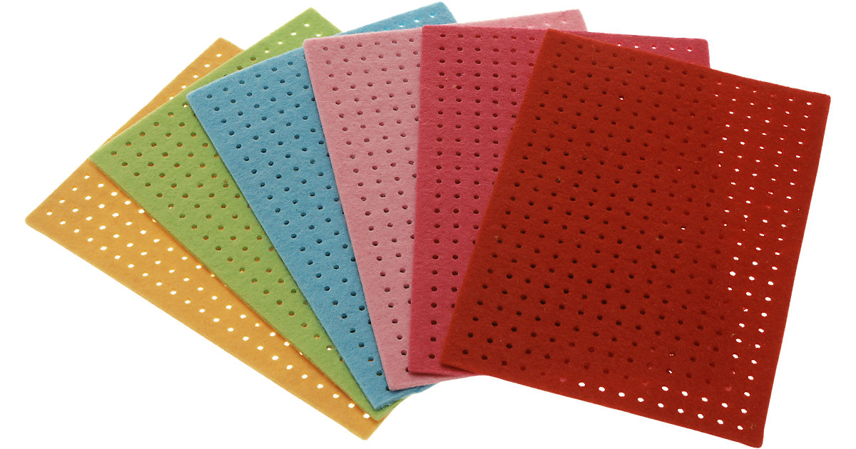Filz-Stickplatten Erste Stickübungen, 6 Stück