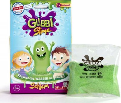 Glibbi Kinder Badespaß Pulver für Badewanne Planschbecken Glibber Schleim Simba 