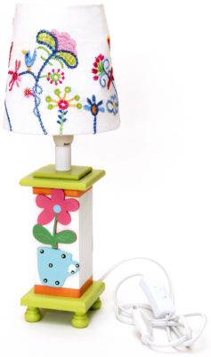 Настольный светильник "Цветок в синей чашке"