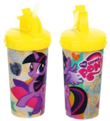 Желтый стакан с крышкой 285 мл, My little Pony