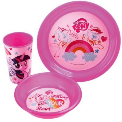 Розовый набор посуды (3 предмета), My little Pony