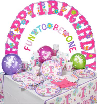 Partyset Sweet Birthday, 56-tlg. rosa/lila