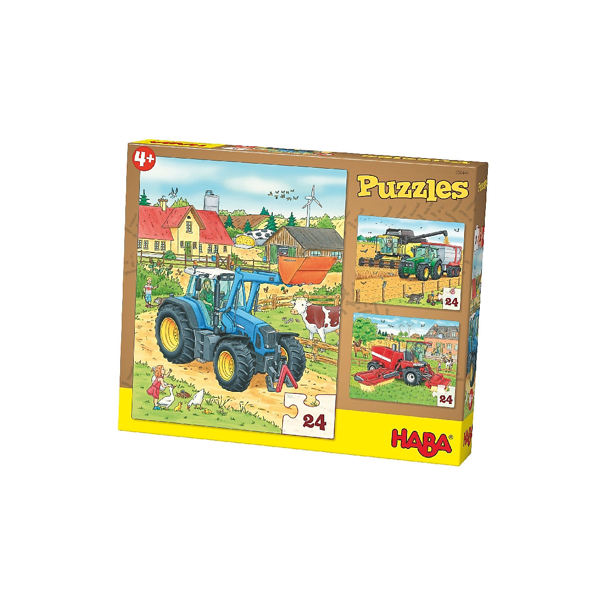 HABA 300444 3er Puzzle-Set Traktor und Co. 24 Teile