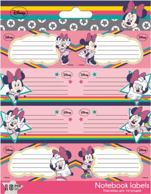 Наклейки для тетрадей "Минни Маус"