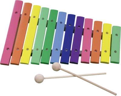 Xylophon für Kinder 2 Schlegel inkl 15 Noten aus Holz 