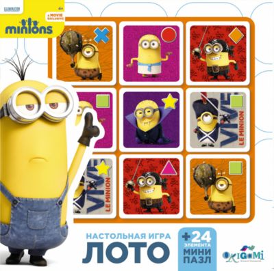 Набор Лото + Пазл 24 детали "Миньоны", Origami