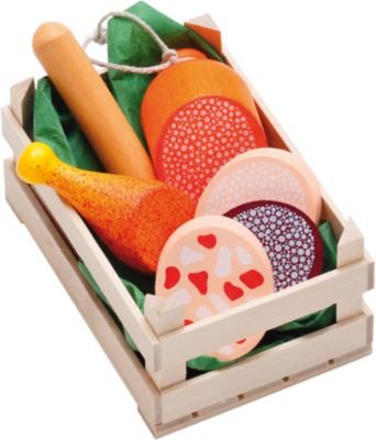 Neu ERZI Spiellebensmittel Set Obst+Backwaren aus Holz 6604062 