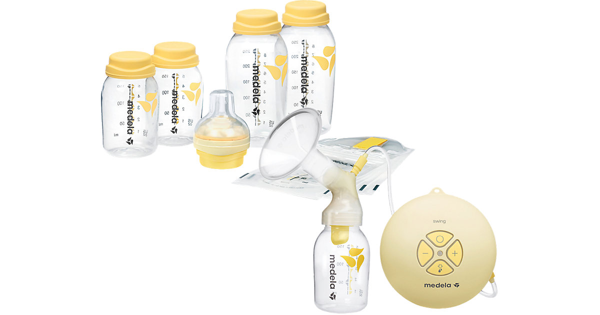 MEDELA · Elektrische Milchpumpe Swing inkl. Muttermilch-Flaschenset MEDELA · Elektrische Milchpumpe Swing inkl. Muttermilch-Flaschenset