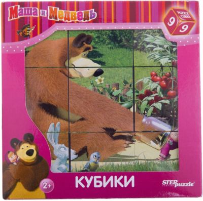 Кубики "Маша и Медведь", 9 шт., Step puzzle
