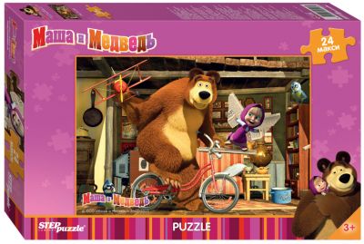 Пазл "Маша и Медведь", 24 MAXI детали, Step Puzzle