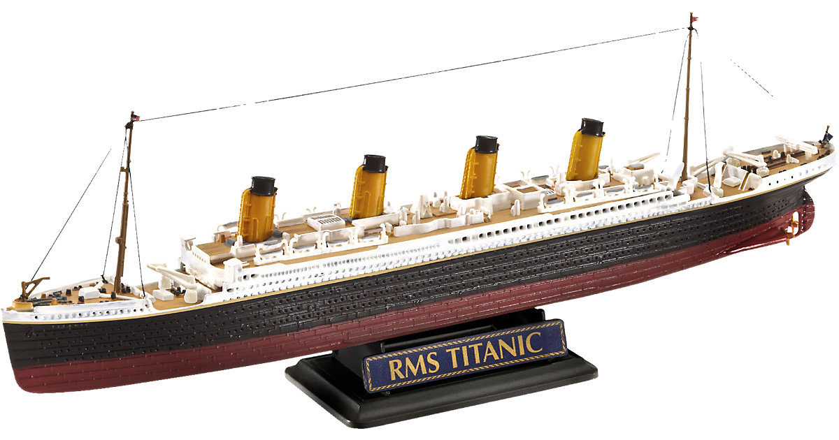 Image of Geschenkset R.M.S. Titanic, Revell Modellbausatz mit Basiszubehör im Maßstab 1:700 & 1:1200, 172 Teile, 38,5 + 22,3 cm