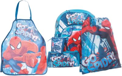 Школьный набор "Человек-Паук" (Эргономичный ранец, мешок для обуви, пенал, фартук, кошелек)