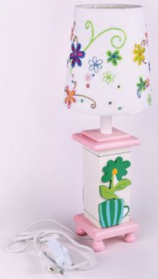 Настольный светильник "Цветок в зеленой чашке" 25*25*31,5 см