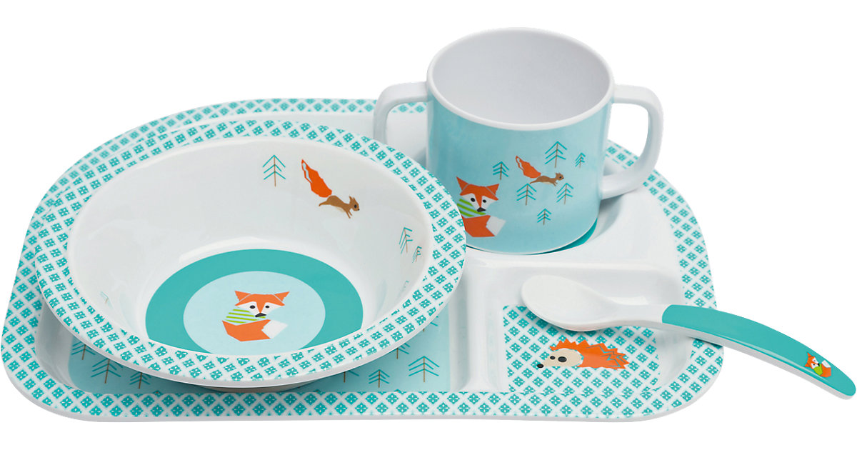 LÄSSIG · LÄSSIG Melamin Ess Set Little Tree Fox 4-tlg. mit Silikon LÄSSIG · LÄSSIG Melamin Ess Set Little Tree Fox 4-tlg. mit Silikon