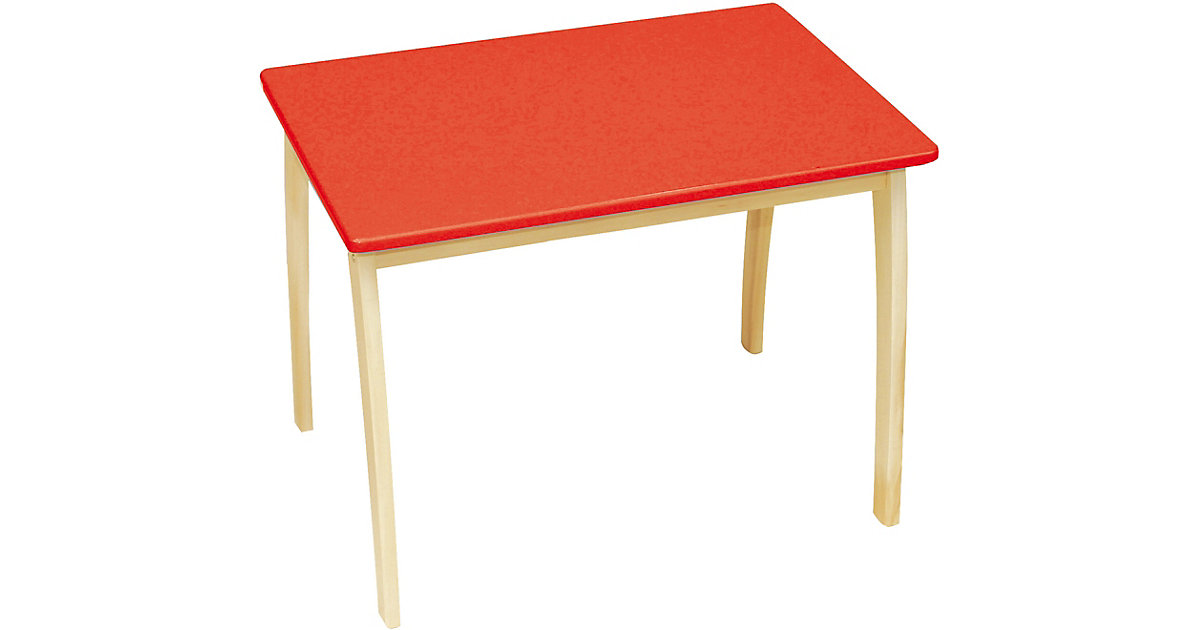 Kindertisch, MDF bunt lackiert rot