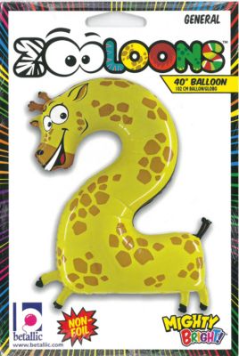 Ballon Zahl 2 Giraffe, Karaloon myToys