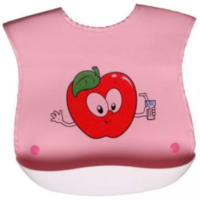 Нагрудник с кармашком прорезиненный Sevi baby, розовый