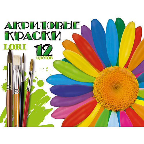 Краски акриловые, 12 цветов, LORI