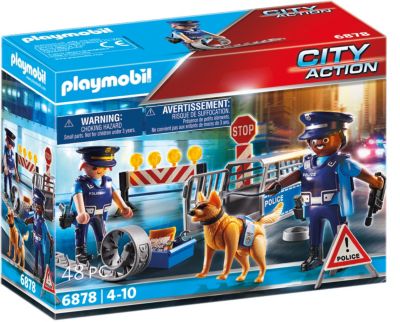 Playmobil 6872 Polizei-Kommandozentrale mit Gefängnis & 6878 Polizei-Straßensperre 