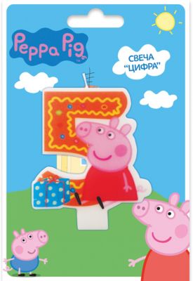 Свеча-цифра №5, Свинка Пеппа