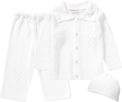 HOBEA Set Baby Taufanzug Noah + Mtze wei Gr. 86 Jungen Kleinkinder
