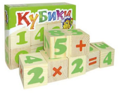 Деревянные кубики Томик "Цифры", 12 шт