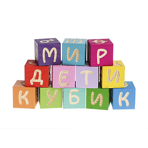 Деревянные кубики Томик "Веселая азбука", 12 шт от Томик