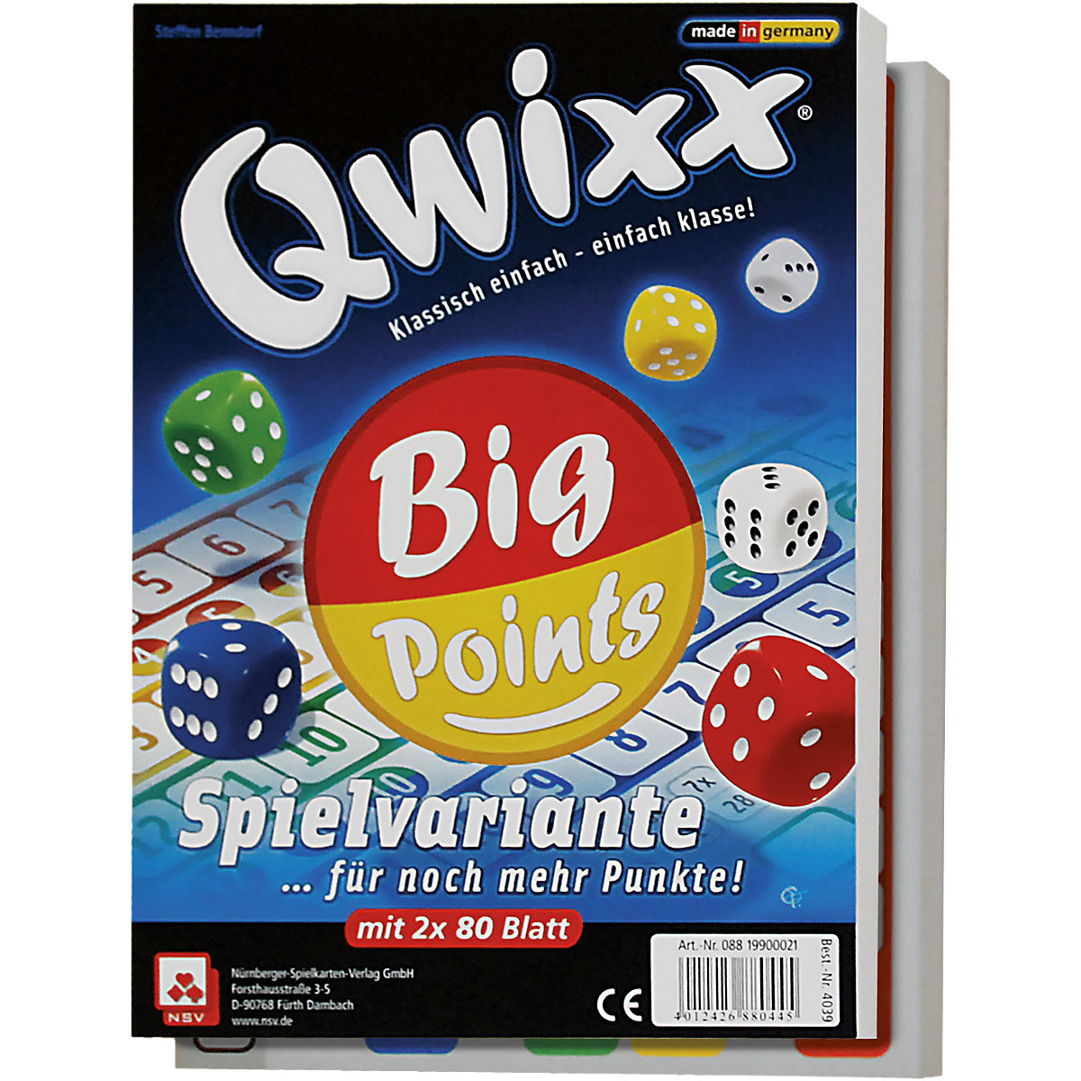 Nürnberger Spielkarten Blöcke QWIXX-Big-Points
