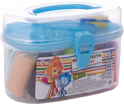 Набор теста для лепки "Фиксики" в сундуке,  14 цветов