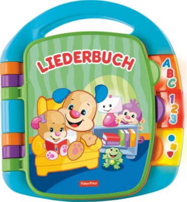 Buch - Fisher-Price Lernspaß Liederbuch (blau), Baby-Spielzeug mit Musik, Lernspielzeug