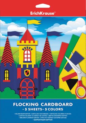 Бархатный картон А4 (5 листов, 5 цветов)